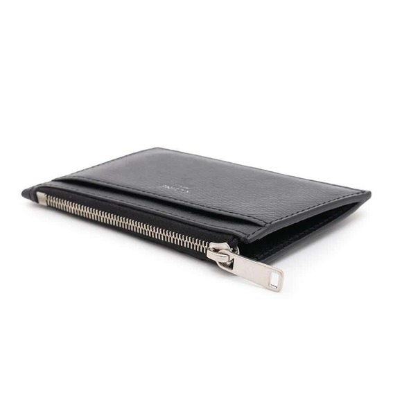 Celine Card Case with Zip Logo Calf Leather Wallet Black Coin - Picture 2 of 12